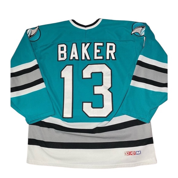 Vintage CCM Maska San Jose Sharks jersey#13 Jamie Baker